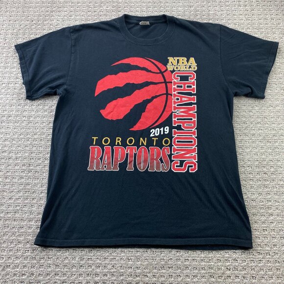 Toronto Raptors NBA World Champions 2019 T-Shirt Men Large Black Basketball Tee - Picture 1 of 9
